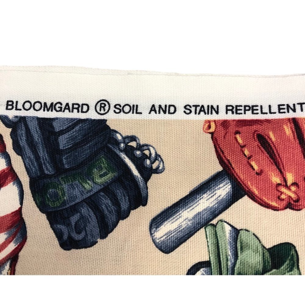 Bloomcraft Screen Print Drapery Pillow Fabric Piece 52"x52" Soccer Baseball Golf - Picture 4 of 4